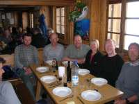 The team ready for dinner